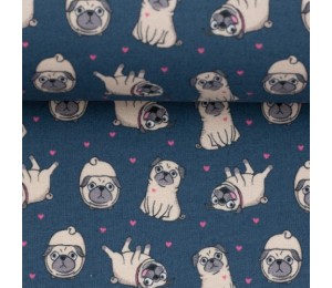 Baumwolle - Kim Mops blau